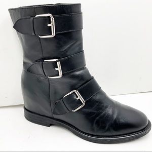 {FORMENTINI} Buckle Leather Ankle Boots